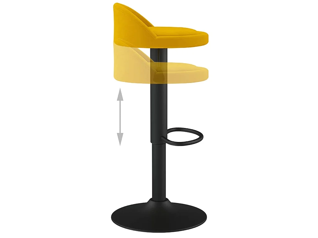 Tabourets de bar lot de 2 Jaune Velours