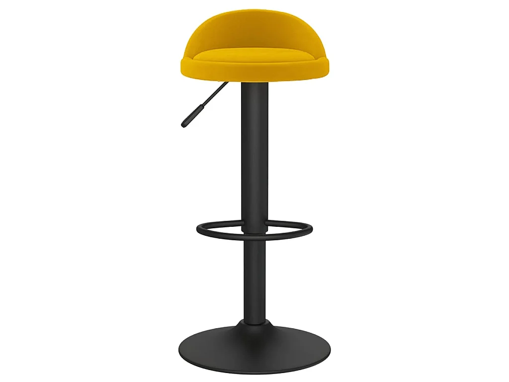 Tabourets de bar lot de 2 Jaune Velours