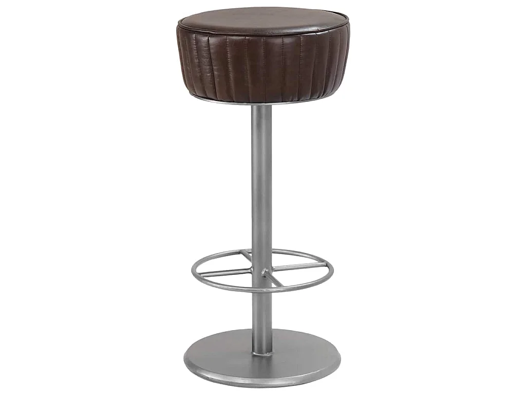 Tabouret de bar Marron Cuir véritable