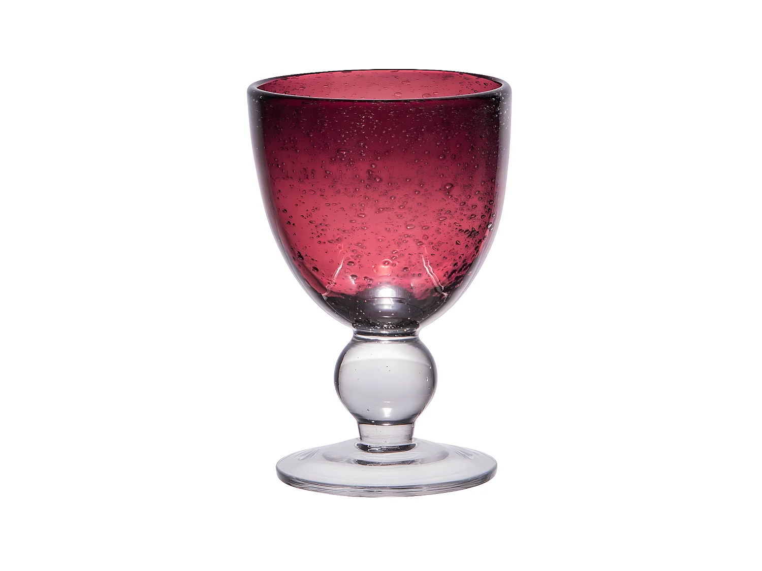 Verre à pied 28 cl artisan bullé violet (lot de 6)