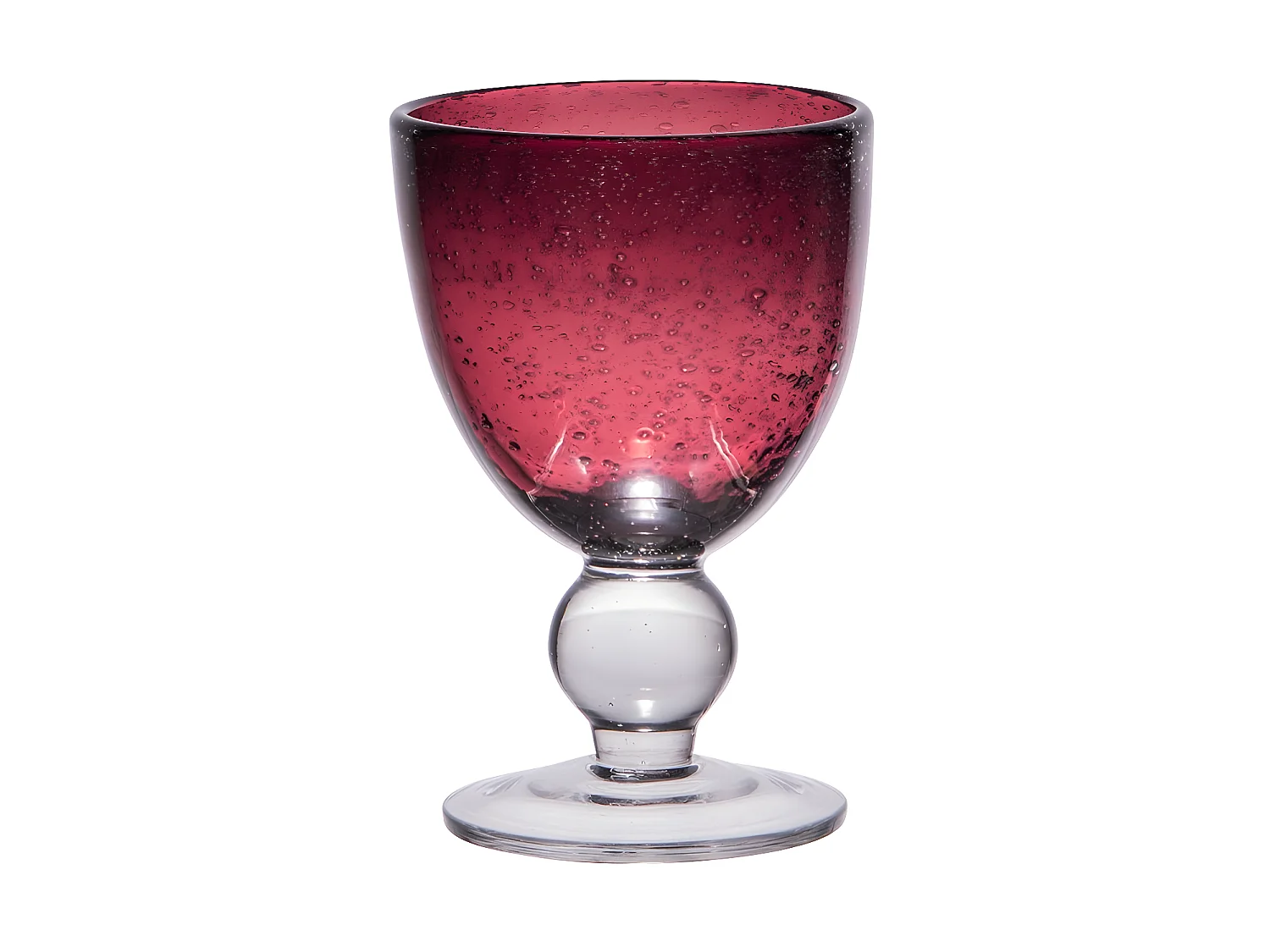Verre à pied 28 cl artisan bullé violet (lot de 6)