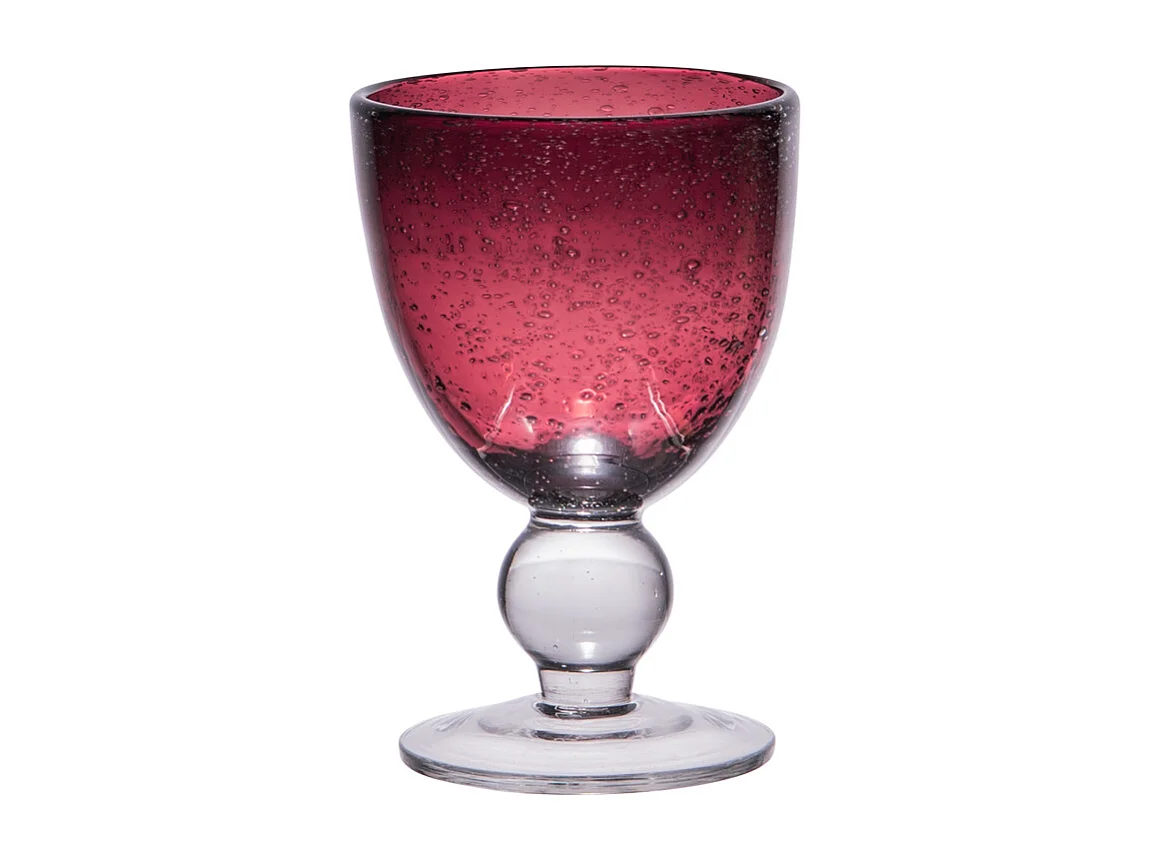 Verre à pied 28 cl artisan bullé violet (lot de 6)