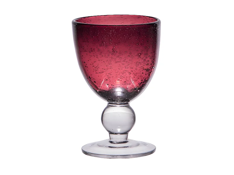 Verre à pied 28 cl artisan bullé violet (lot de 6)