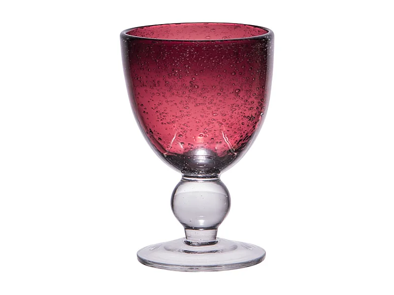 Verre à pied 28 cl artisan bullé violet (lot de 6)