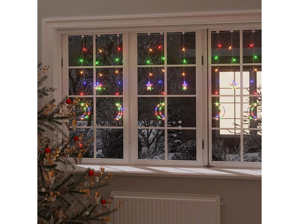 Estrelas e luas de luz c/ controlo remoto 345 LEDs colorido