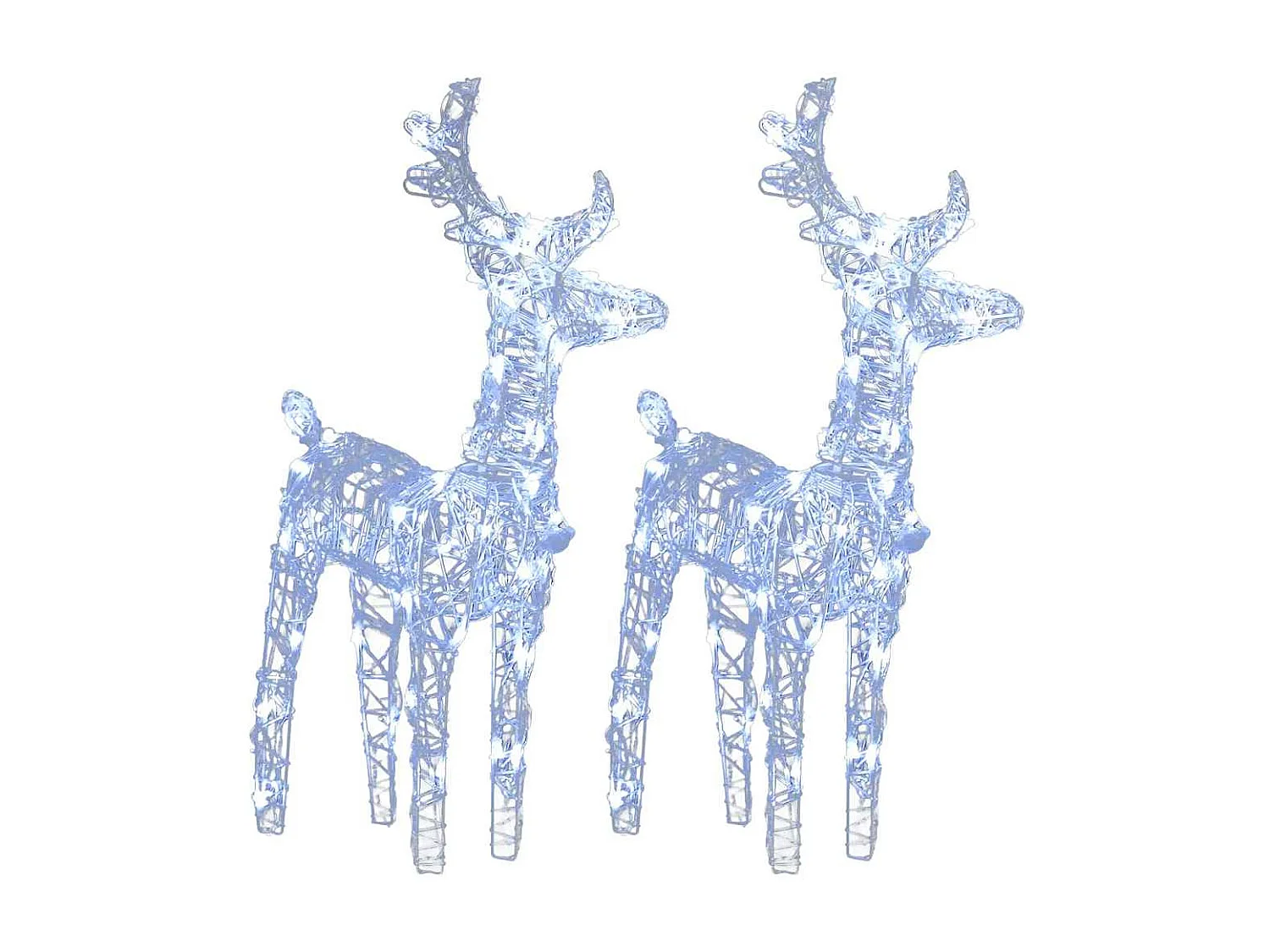Rennes de Noël 2 pcs 80 LED Blanc froid Acrylique
