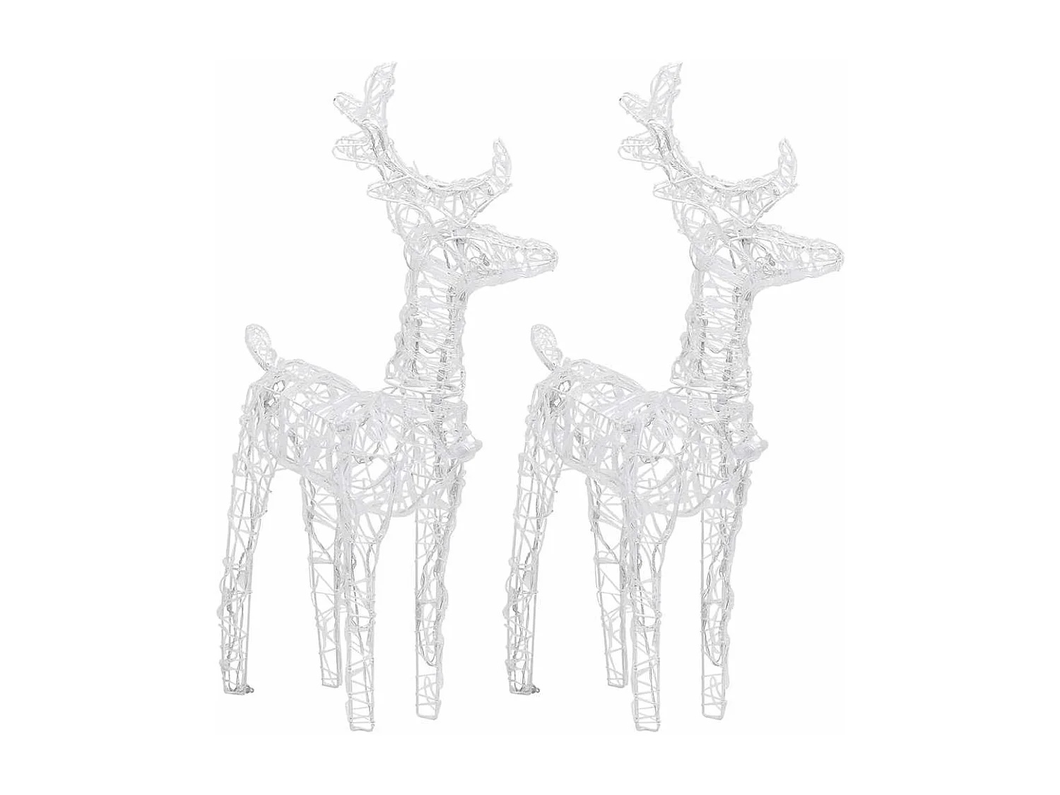 Rennes de Noël 2 pcs 80 LED Blanc froid Acrylique