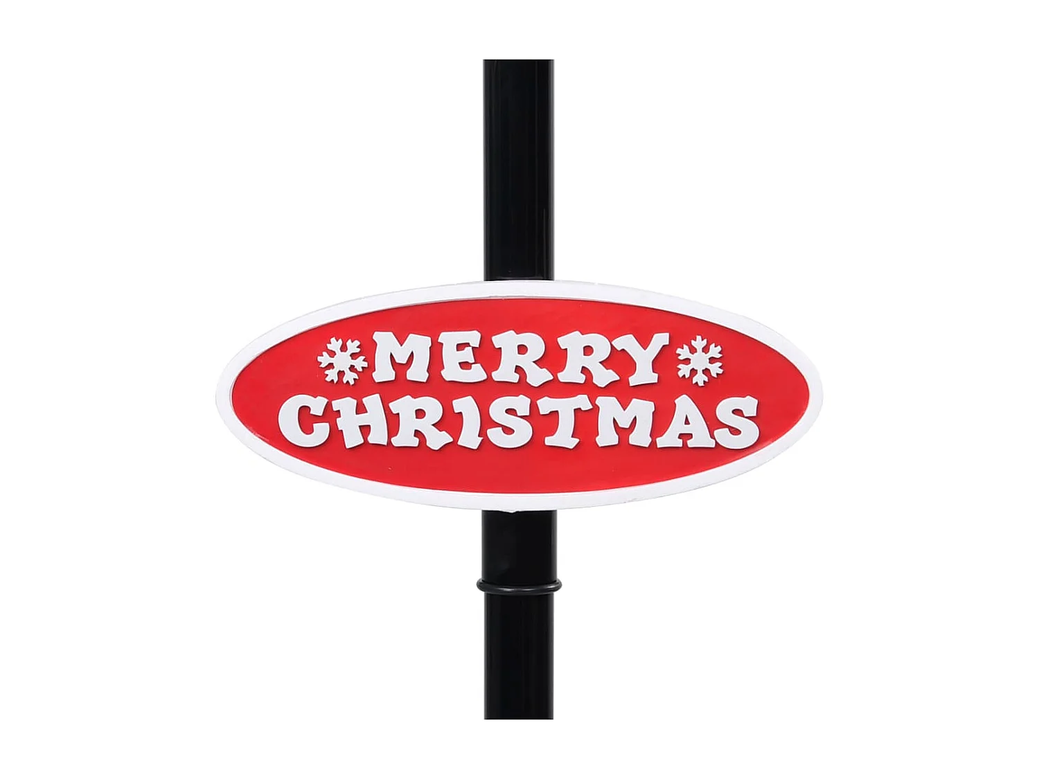 Lampione Natalizio con Babbo Natale Nero Rosso 81x40x188 cm PVC