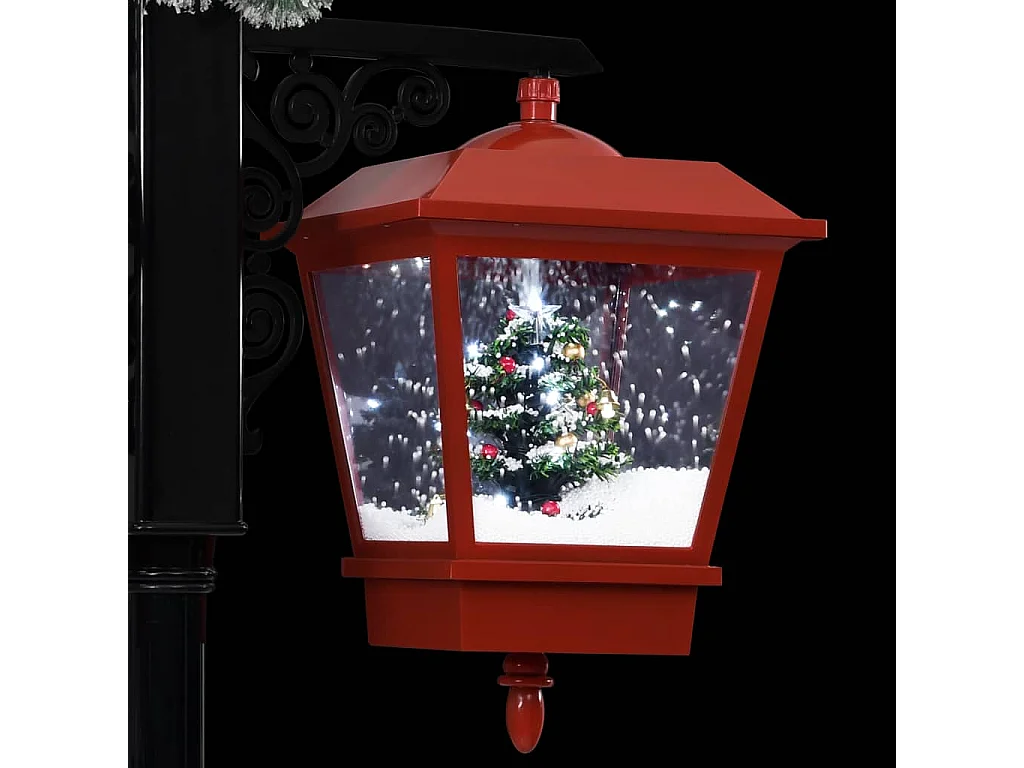 Lampione Natalizio con Babbo Natale Nero Rosso 81x40x188 cm PVC