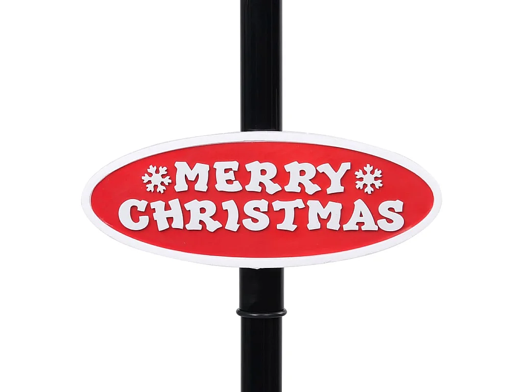 Lampione Natalizio con Babbo Natale Nero Rosso 81x40x188 cm PVC