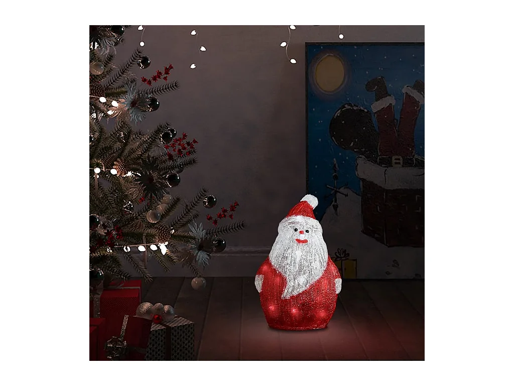 Silhouette de Père Noël LED Acrylique Intérieur/extérieur 28 cm
