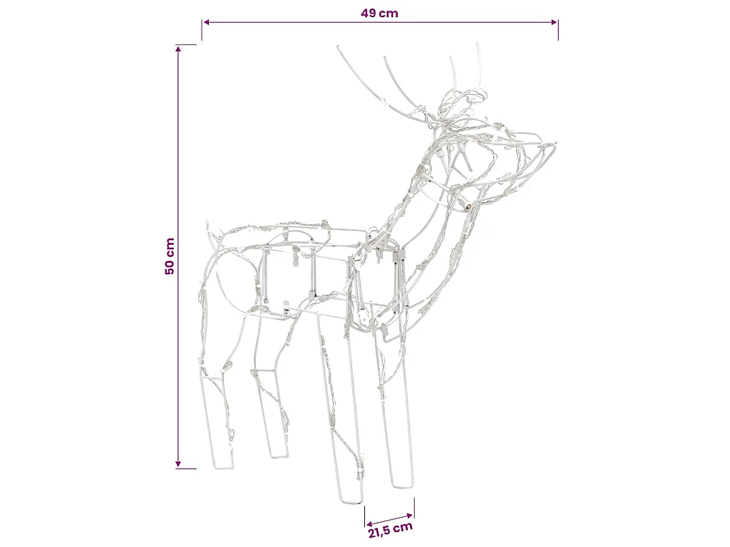 Renos de Navidad de luces 229 LEDs 3 piezas
