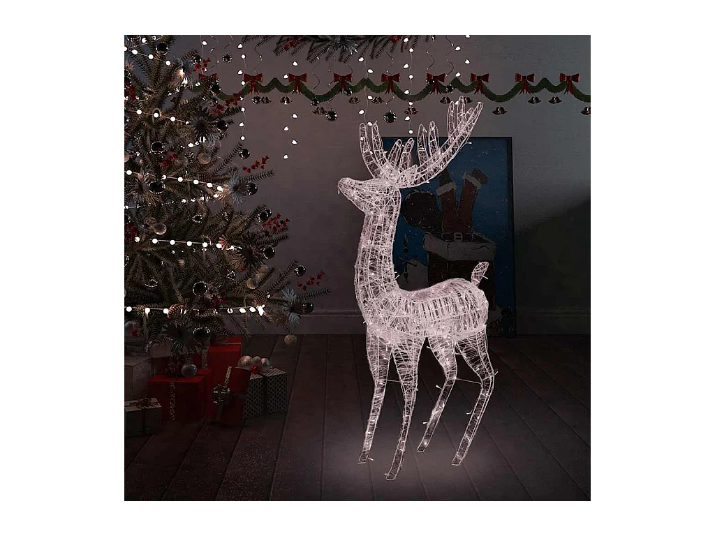 LED-Rentier XXL Acryl Weihnachtsdeko 250 LED 180 cm Warmweiß