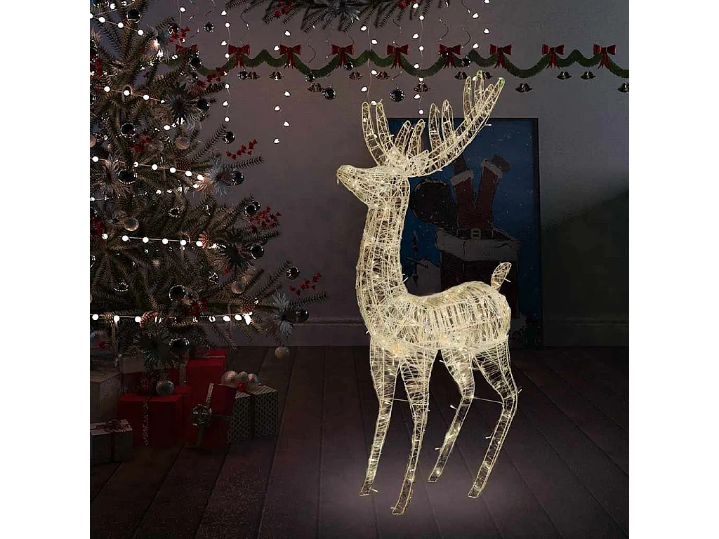 Renna di Natale XXL in Acrilico 250 LED 180 cm Bianco Caldo