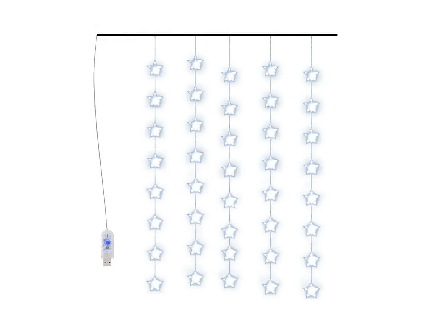 Guirlande lumineuse à étoiles LED 200 LED Bleu 8 fonctions