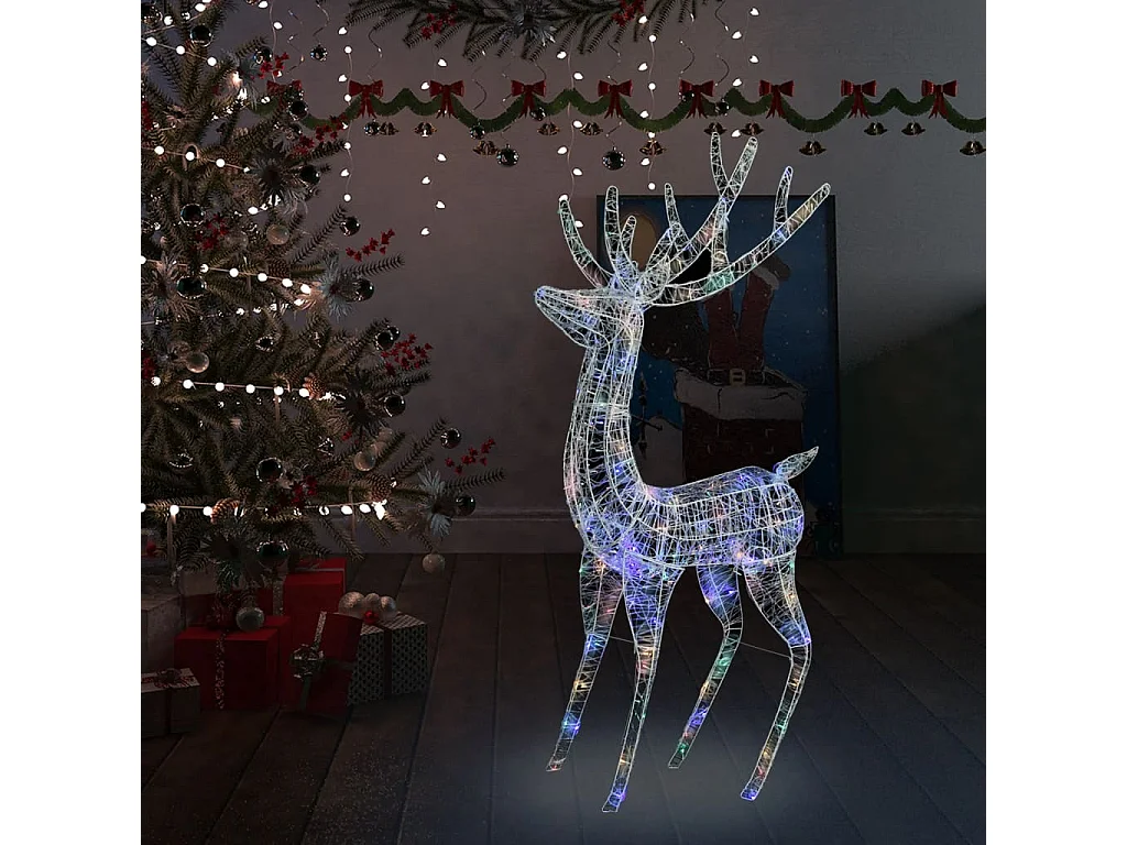 Kerstdecoratie rendier 250 LED's meerkleurig 180 cm acryl
