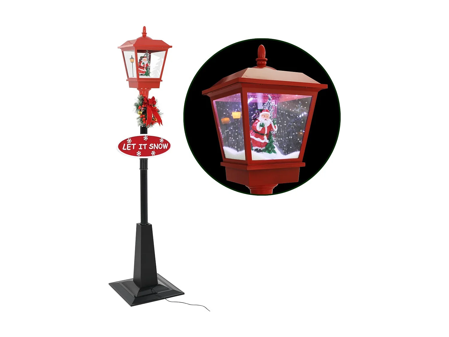 Lampione di Natale con Babbo Natale 180 cm LED