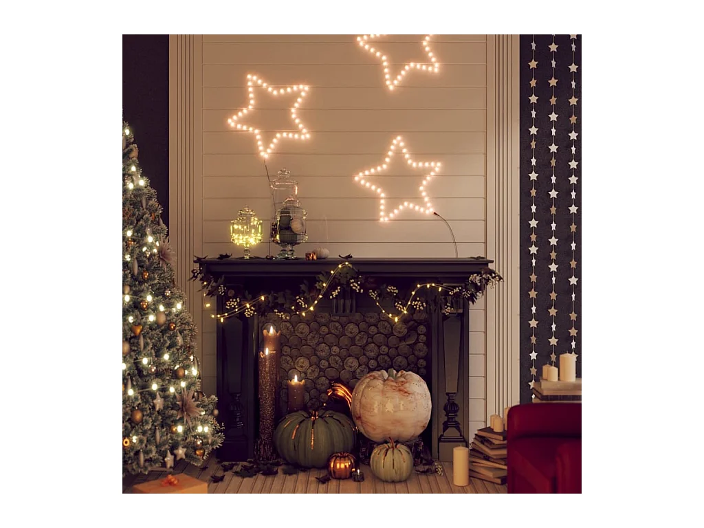 Figure d'étoile de Noël avec 48 LED blanc chaud 56 cm