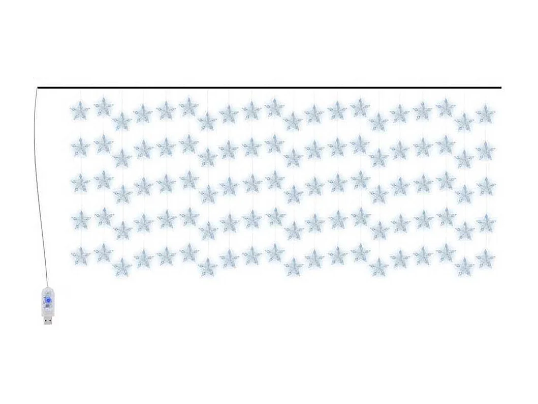 Guirlande lumineuse à étoiles LED 500 LED Bleu 8 fonctions