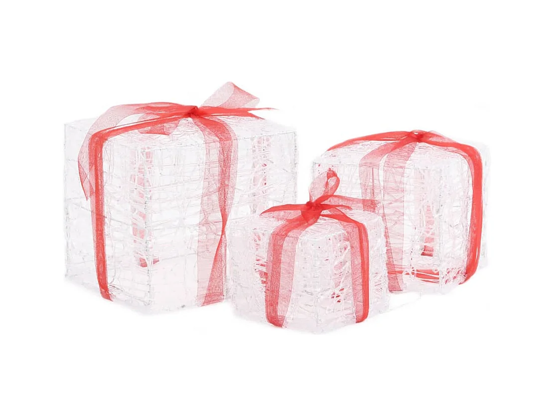 LED-Geschenkboxen 3 Stk. Weihnachtsdekoration Mehrfarbig