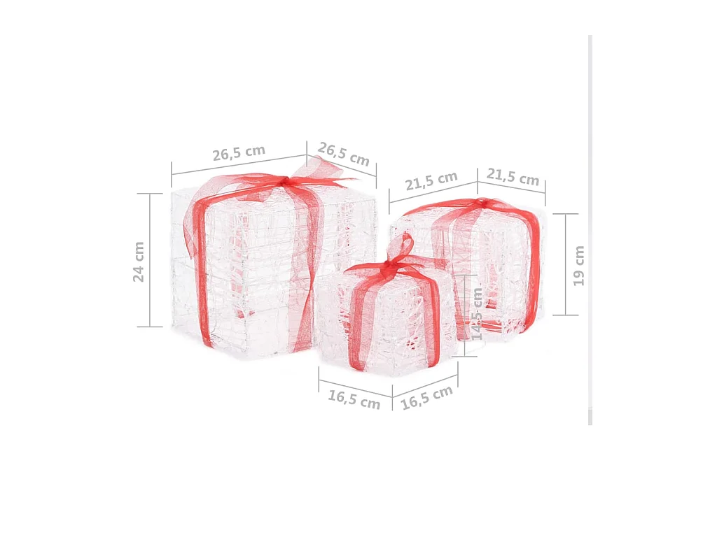 LED-Geschenkboxen 3 Stk. Weihnachtsdekoration Mehrfarbig