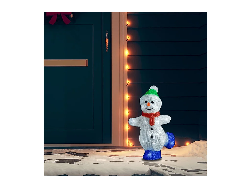 Silhouette de bonhomme de neige de Noël LED Acrylique 30 cm
