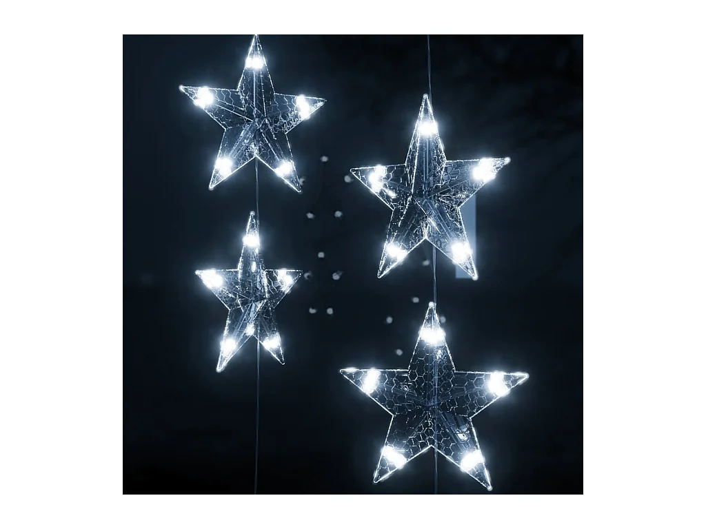 Cortina de luces estrellas 200 LEDs blanco frío 8 funciones
