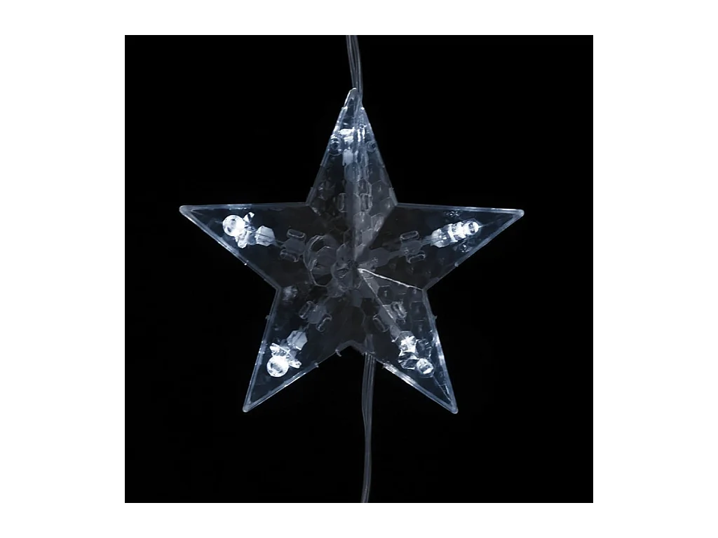 Cortina de luces estrellas 200 LEDs blanco frío 8 funciones