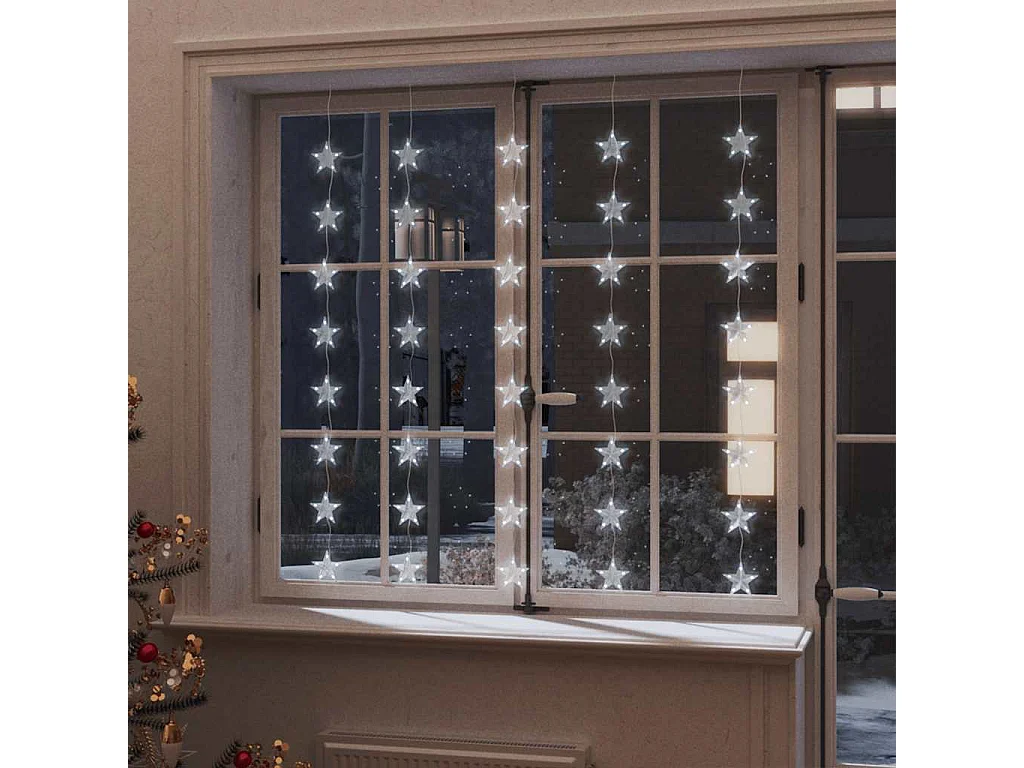 Luci Fatate a Stella a LED 200 LED Bianco Freddo 8 Funzioni