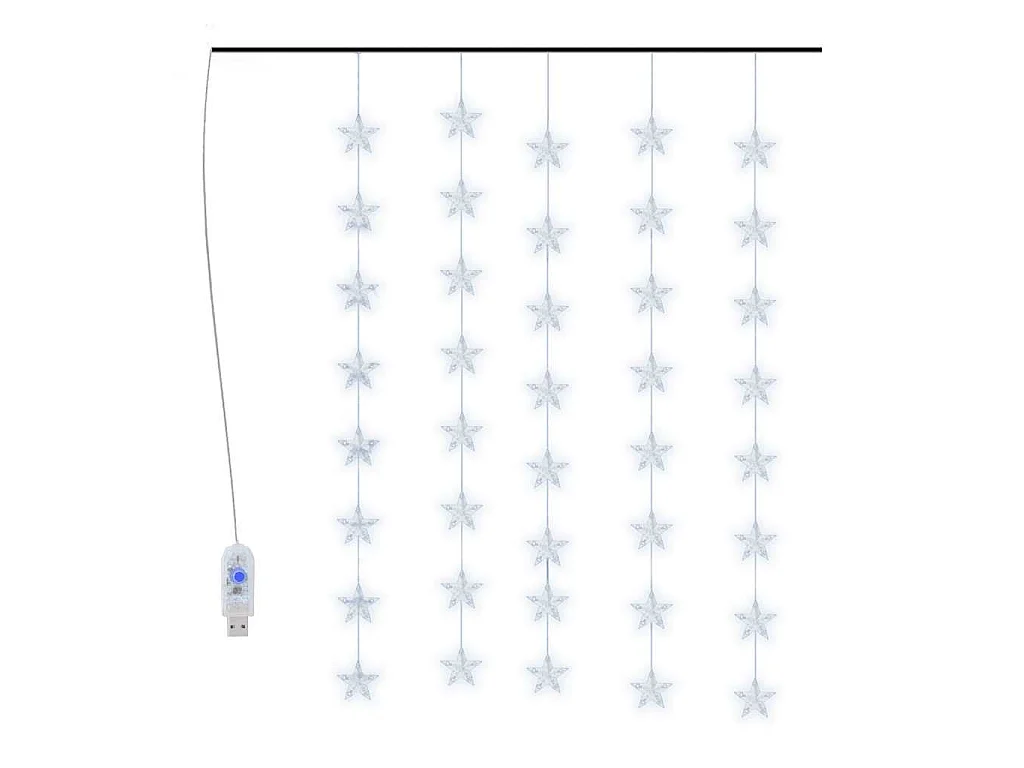 Guirlande lumineuse à étoiles LED 200 LED Blanc 8 fonctions