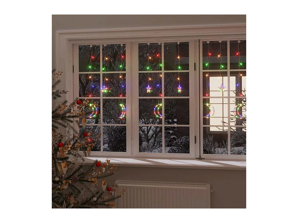 Guirlande lumineuse étoile et lune avec télécommande 138 LED