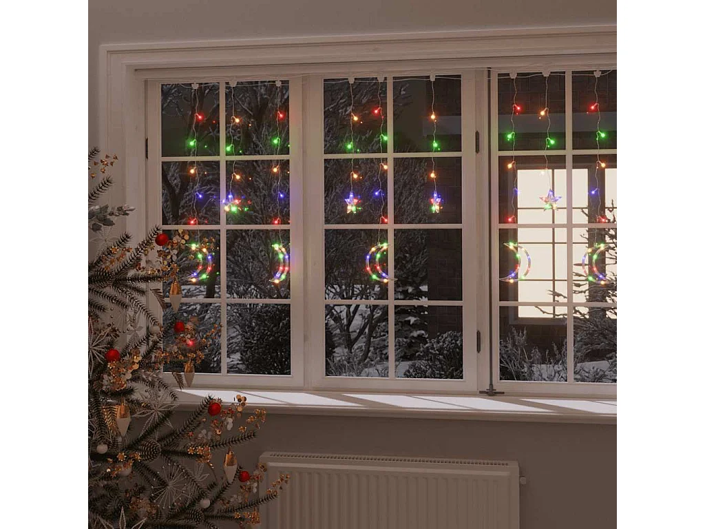 Guirlande lumineuse étoile et lune avec télécommande 138 LED