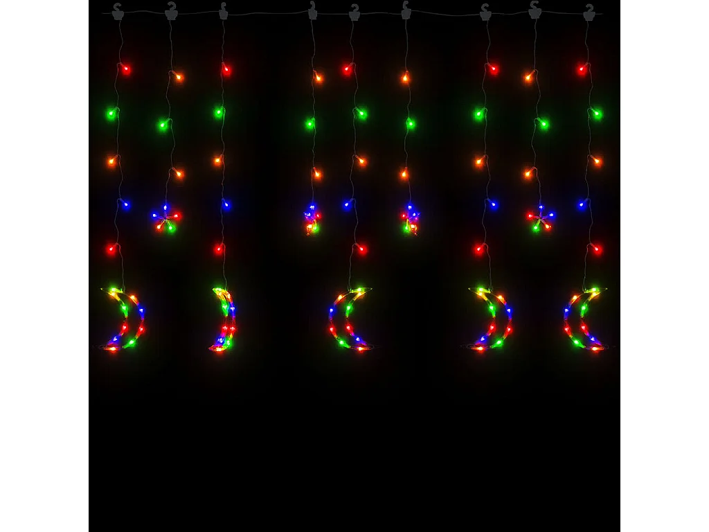 Guirlande lumineuse étoile et lune avec télécommande 138 LED