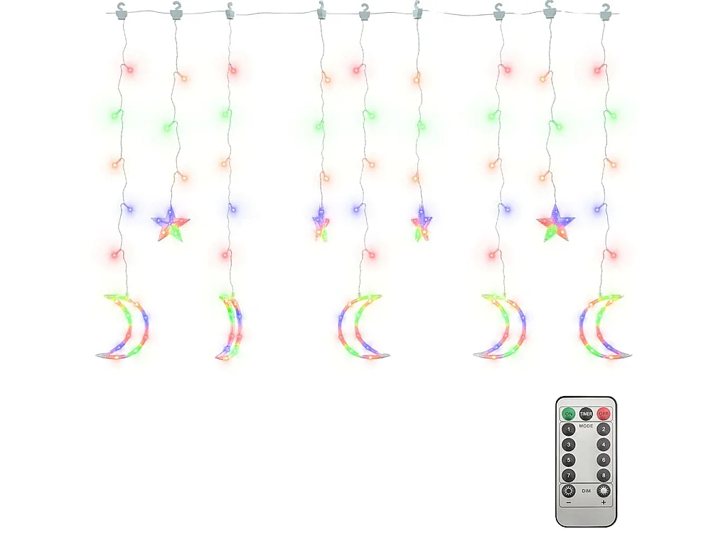 Lichtslinger ster en maan 138 LED's meerkleurig