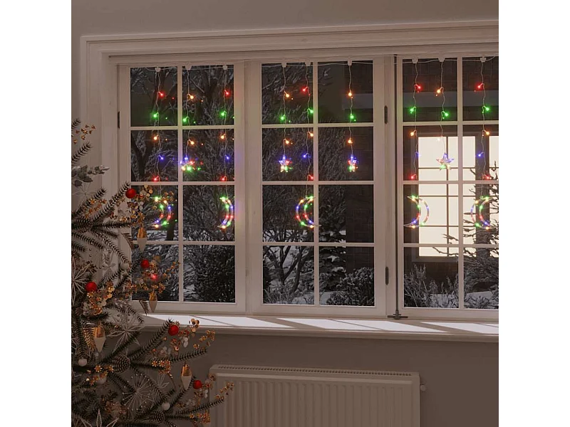 Lichterketten Stern und Mond Fernbedienung 138 LED Bunt