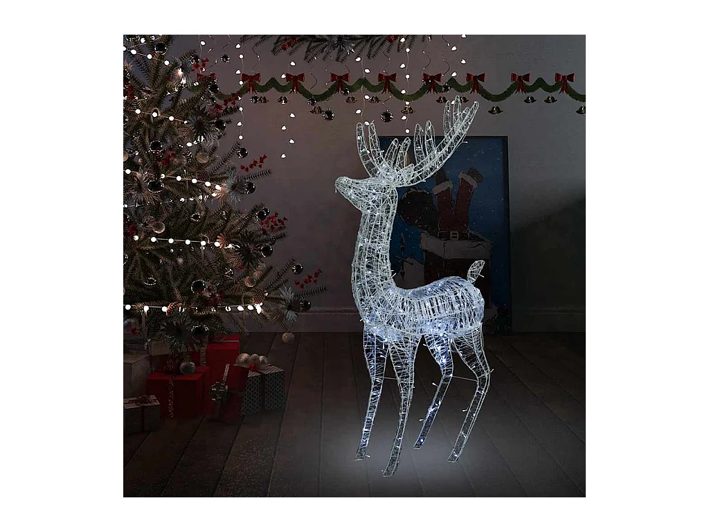 Renne de Noël XXL Acrylique 250 LED 180 cm Blanc froid