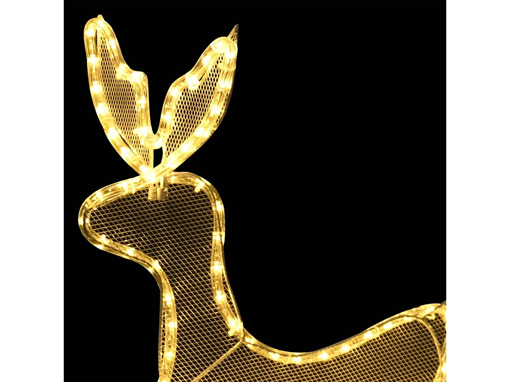 Iluminação de Natal formato rena e trenó com rede 432 luzes LED