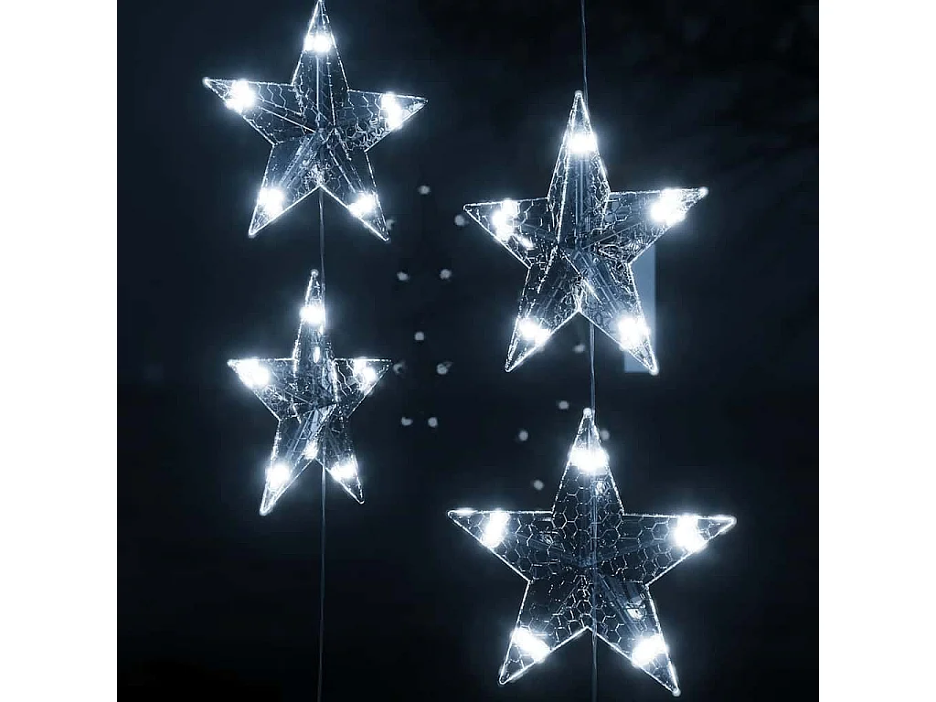 LED Sternenvorhang Lichterkette 500 LED Kaltweiß 8 Funktionen