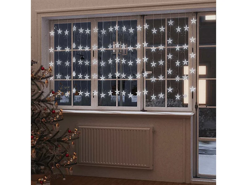 Cortina de luces estrellas 500 LEDs blanco cálido 8 funciones