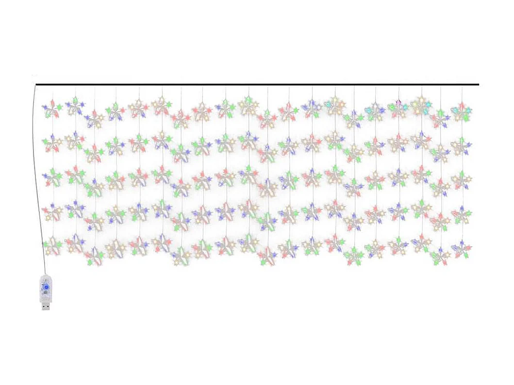 LED Sternenvorhang Lichterkette 500 LED Bunt 8 Funktionen
