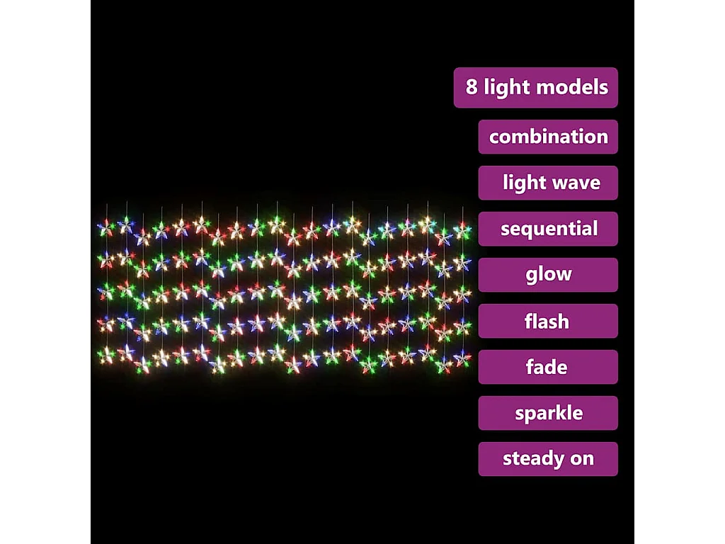 Guirlande lumineuse à étoiles LED 500 LED Coloré 8 fonctions