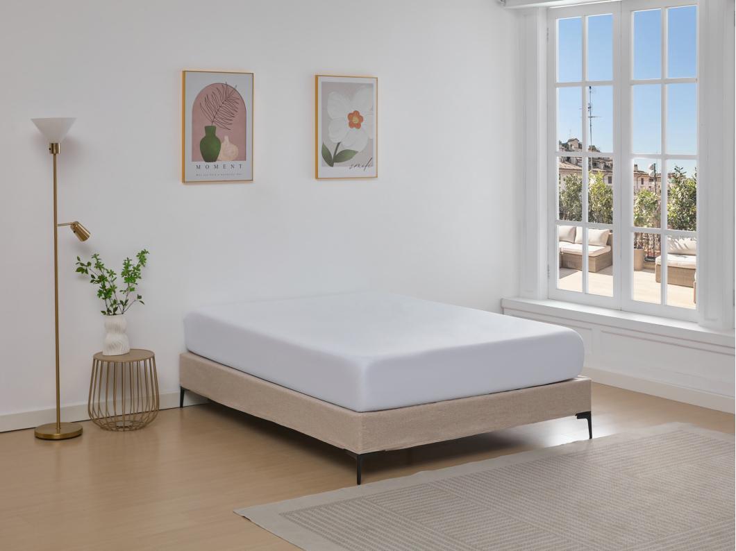 Sommier déco tapissier 140 x 190 cm déhoussable - Beige - ISANI de YSMÉE