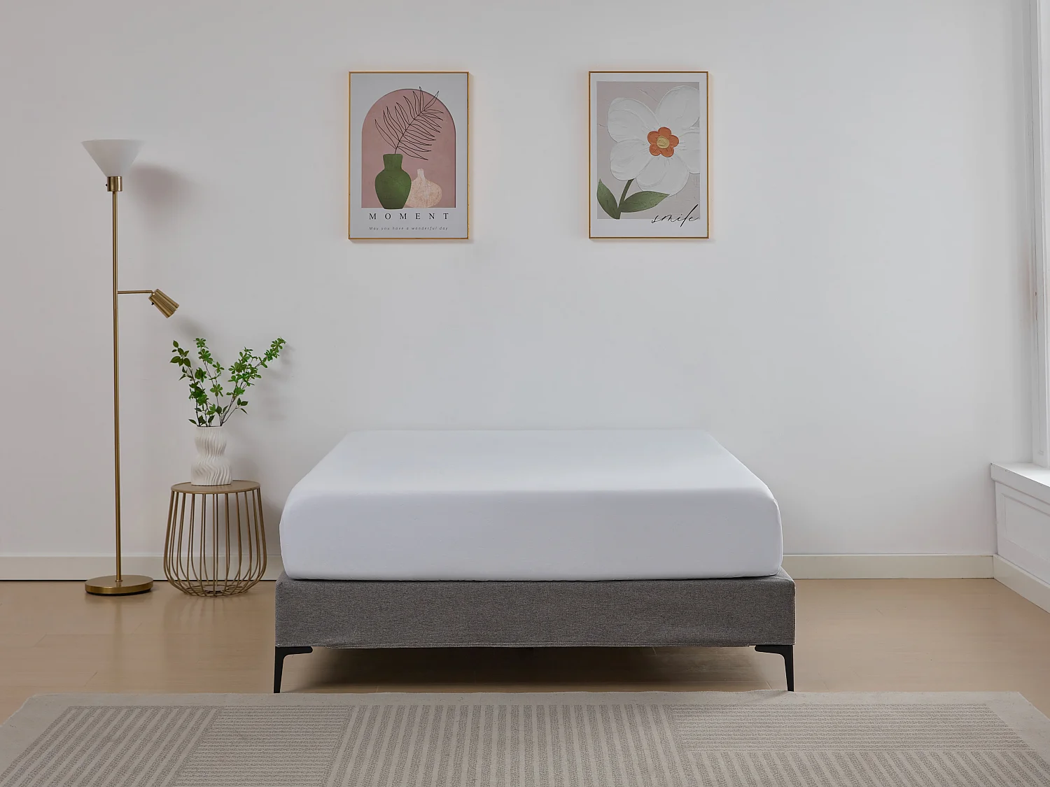 Sommier déco tapissier 180 x 200 cm déhoussable - Gris - ISANI de YSMÉE