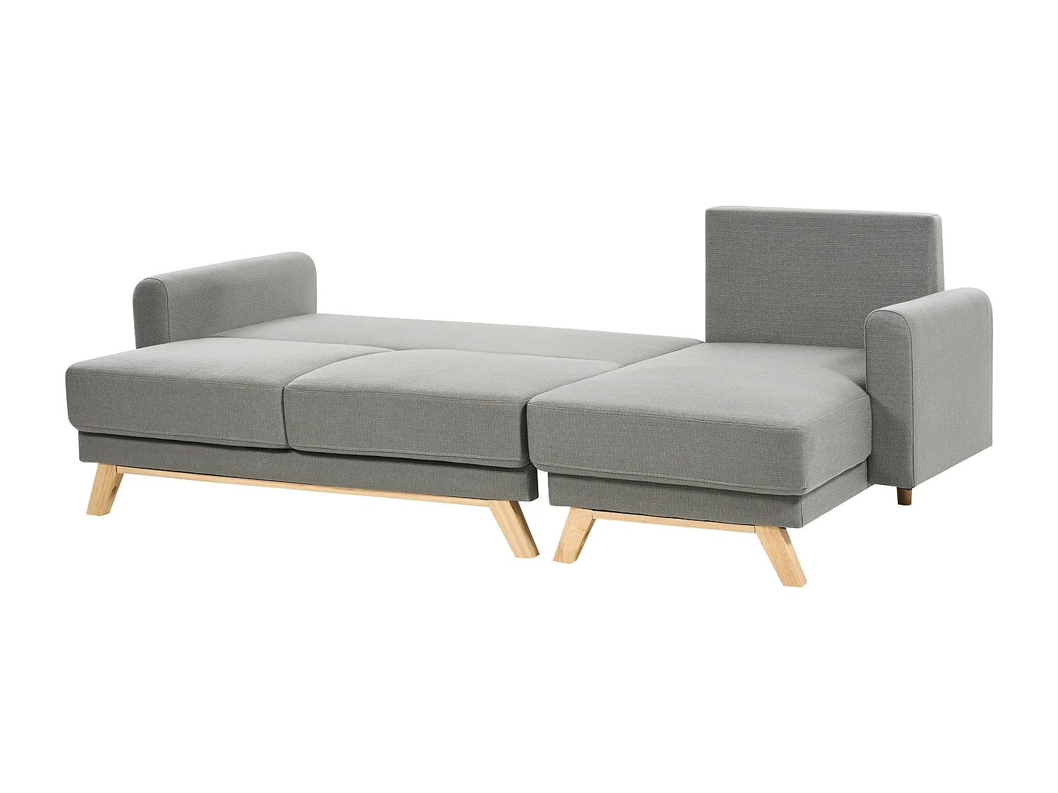 Schlafsofa SIRO Stoff Grau mit Stauraum 3-Sitzer linksseitig