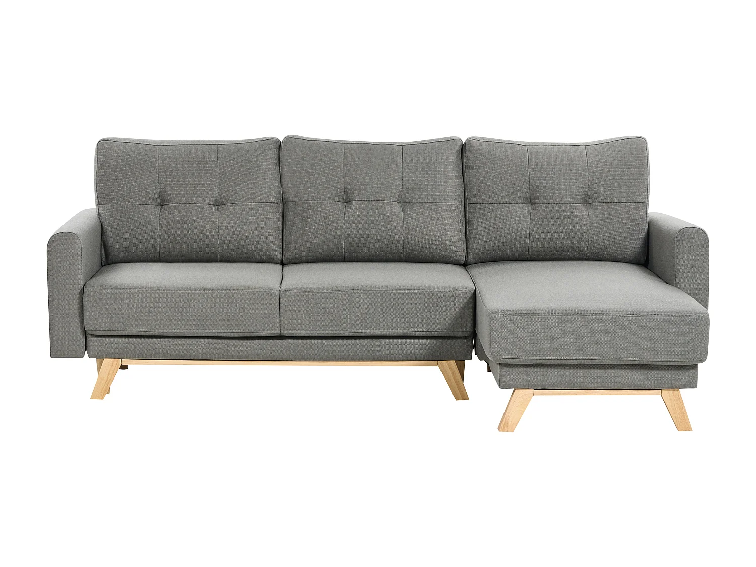 Sofa rozkładana SIRO Szary ze schowkiem dla 3 osób Lewostronny