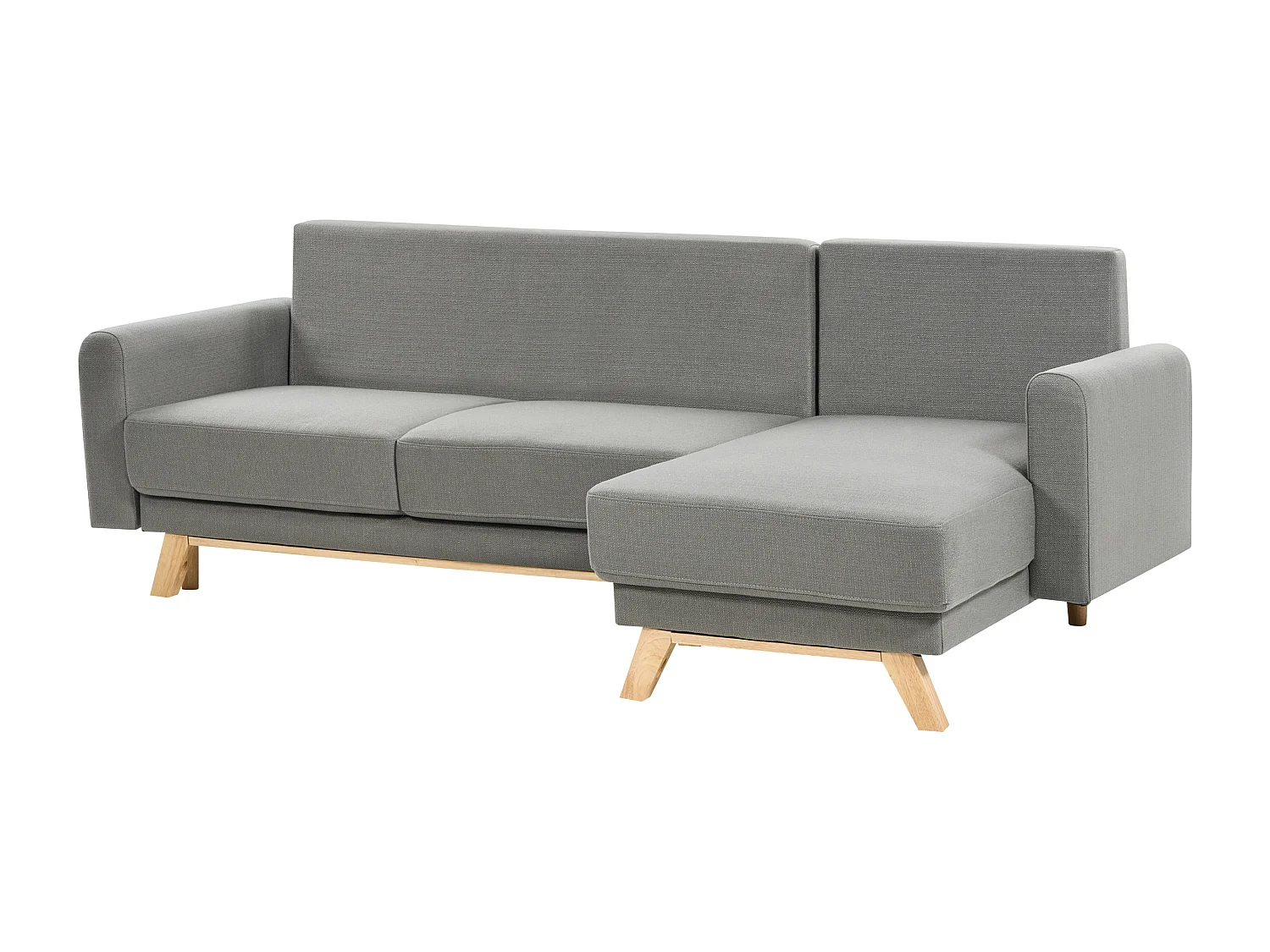 Sofa rozkładana SIRO Szary ze schowkiem dla 3 osób Lewostronny