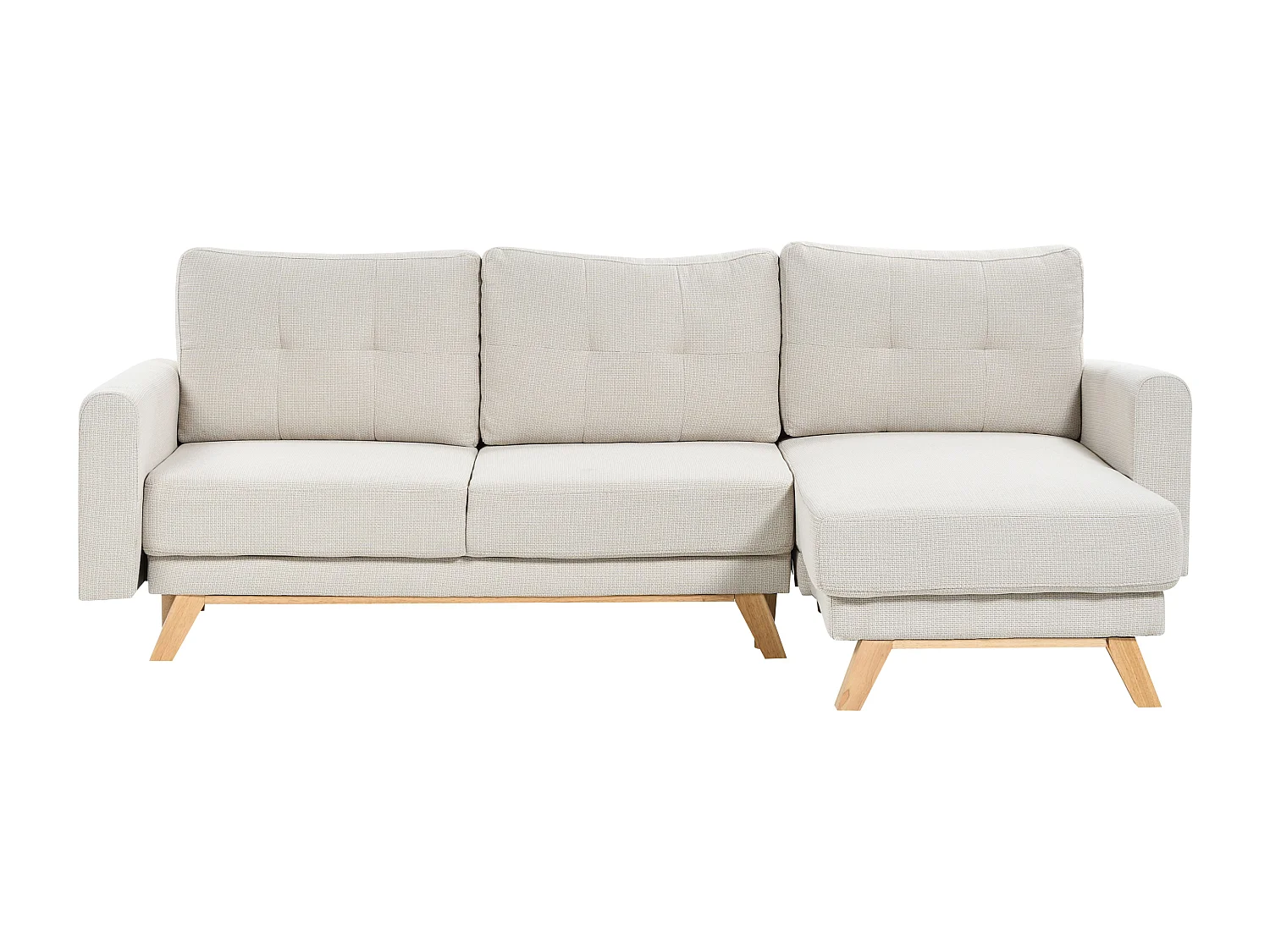 Divano letto SIRO Tessuto Beige chiaro con contenitore 3 posti Lato Sinistro