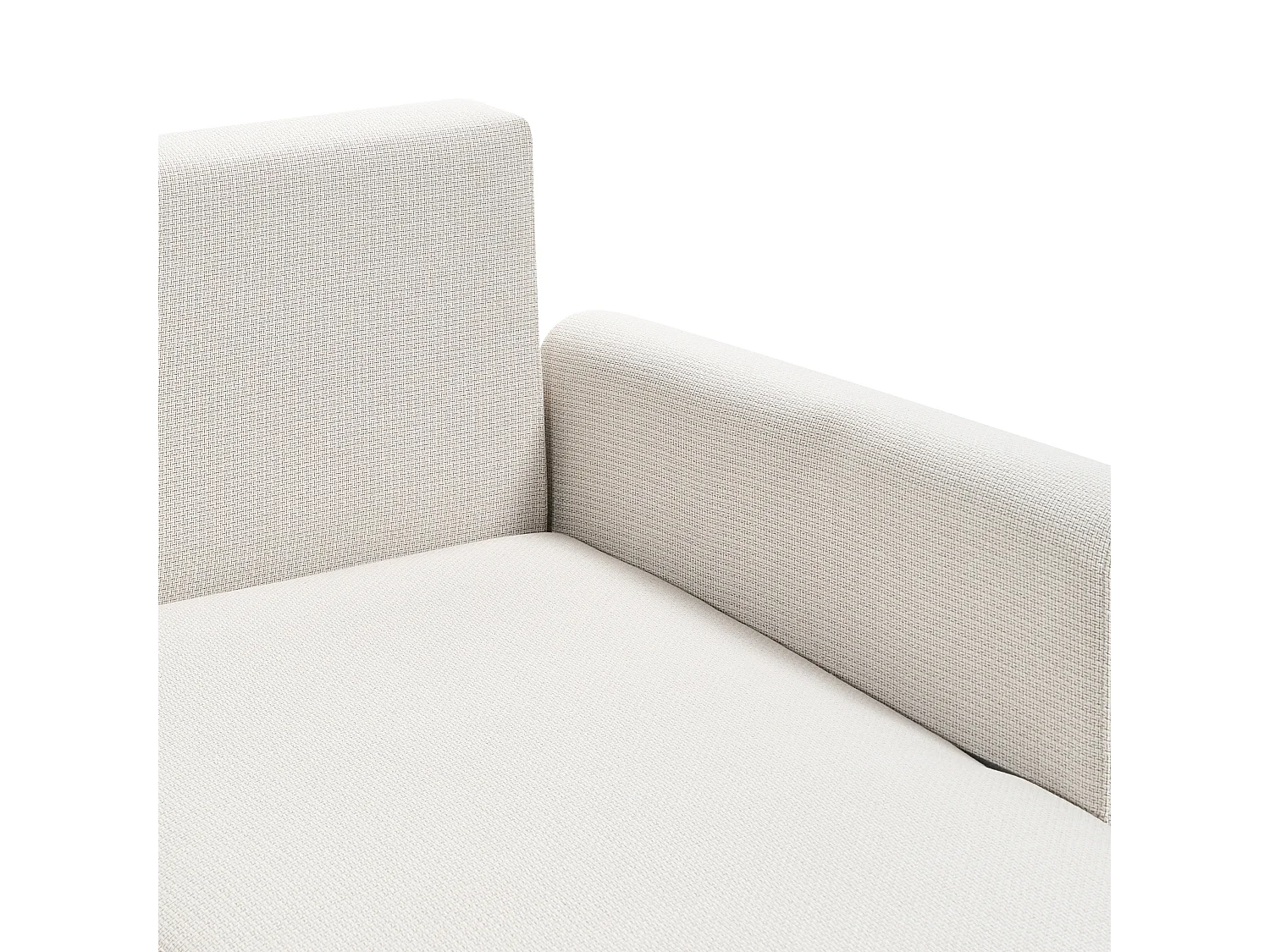 Slaapbank SIRO Stof Lichtbeige met opbergruimte 3-zitter Linkerzijde