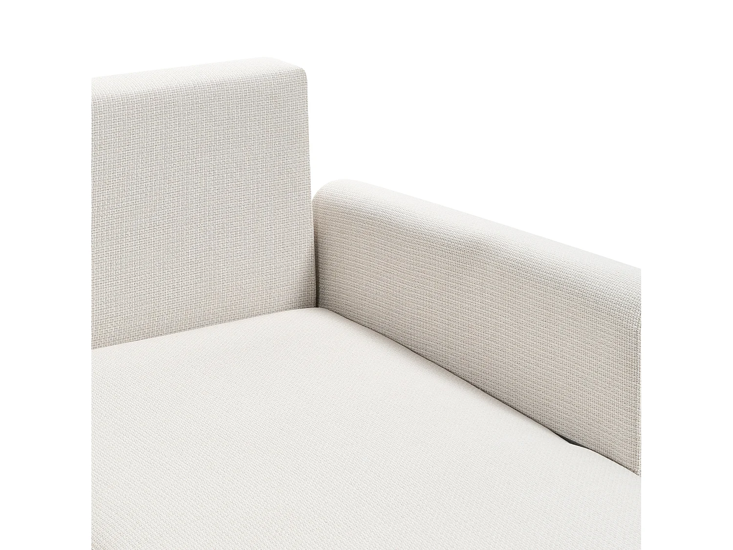 Canapé d'Angle à Gauche 3 Places Convertible Dossier Rembourré en Tissu Polyester Beige Siro