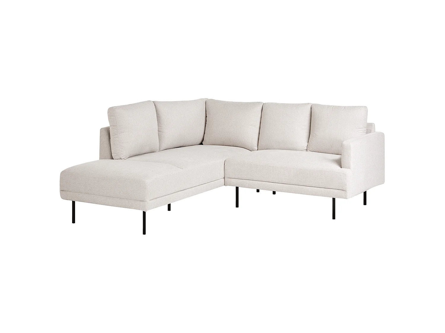 Sofá de canto BREDA Tecido Creme claro 4 lugares à direita